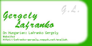 gergely lafranko business card